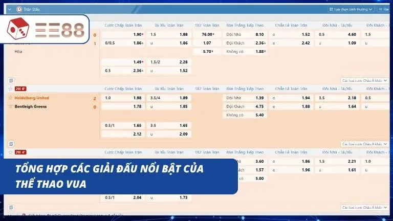 Hệ thống liên tục cập nhật những giải đấu hoành tráng nhất trên hành tinh